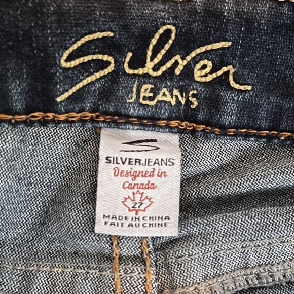 Vintage Y2K Distressed Low Rise Flared Pioneer Silver Jeans size 27 - Picture 5 of 6